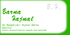 barna hajnal business card